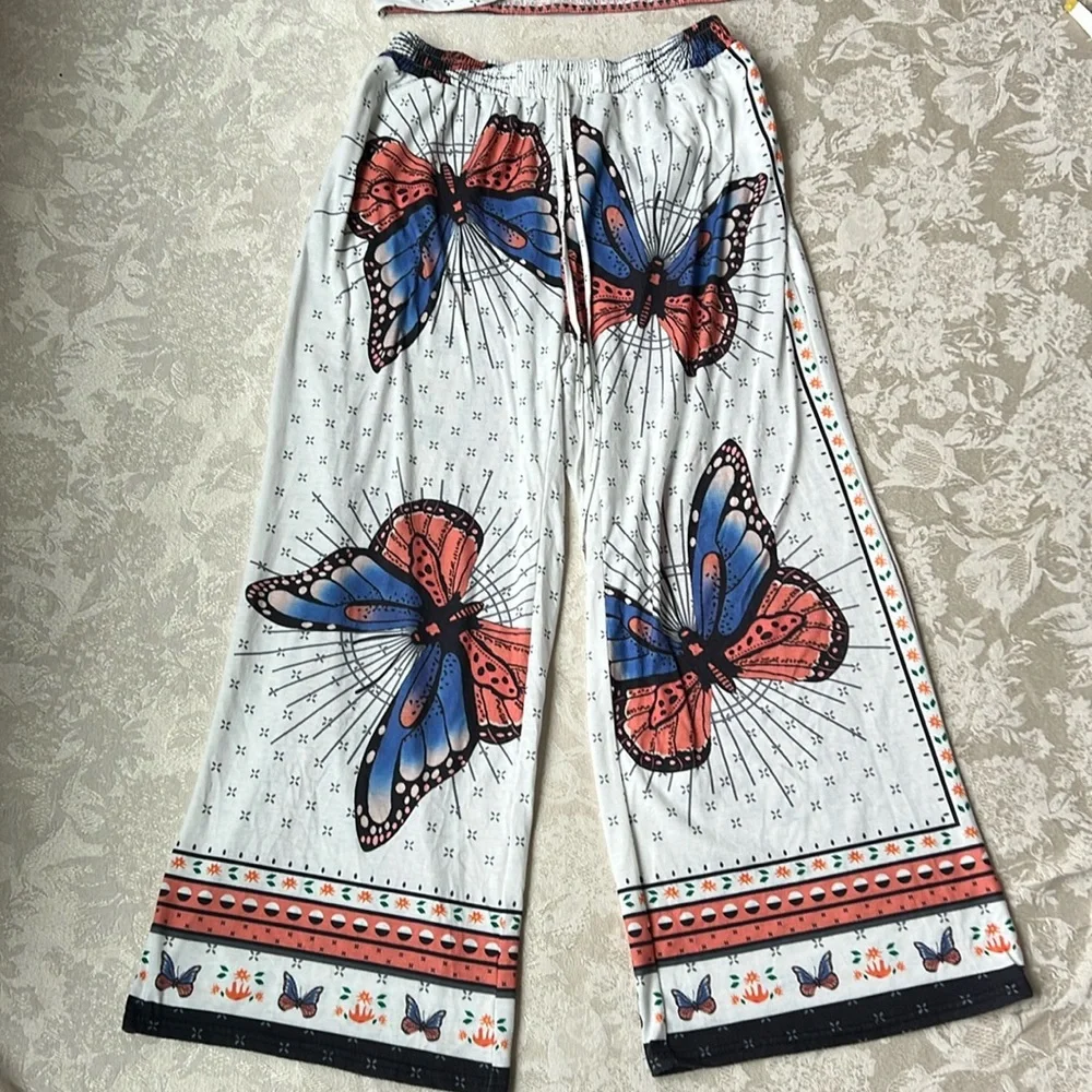 Chicme Bohemian two piece high waisted Palazzo Pants and Bra Top - Picture 2 of 16